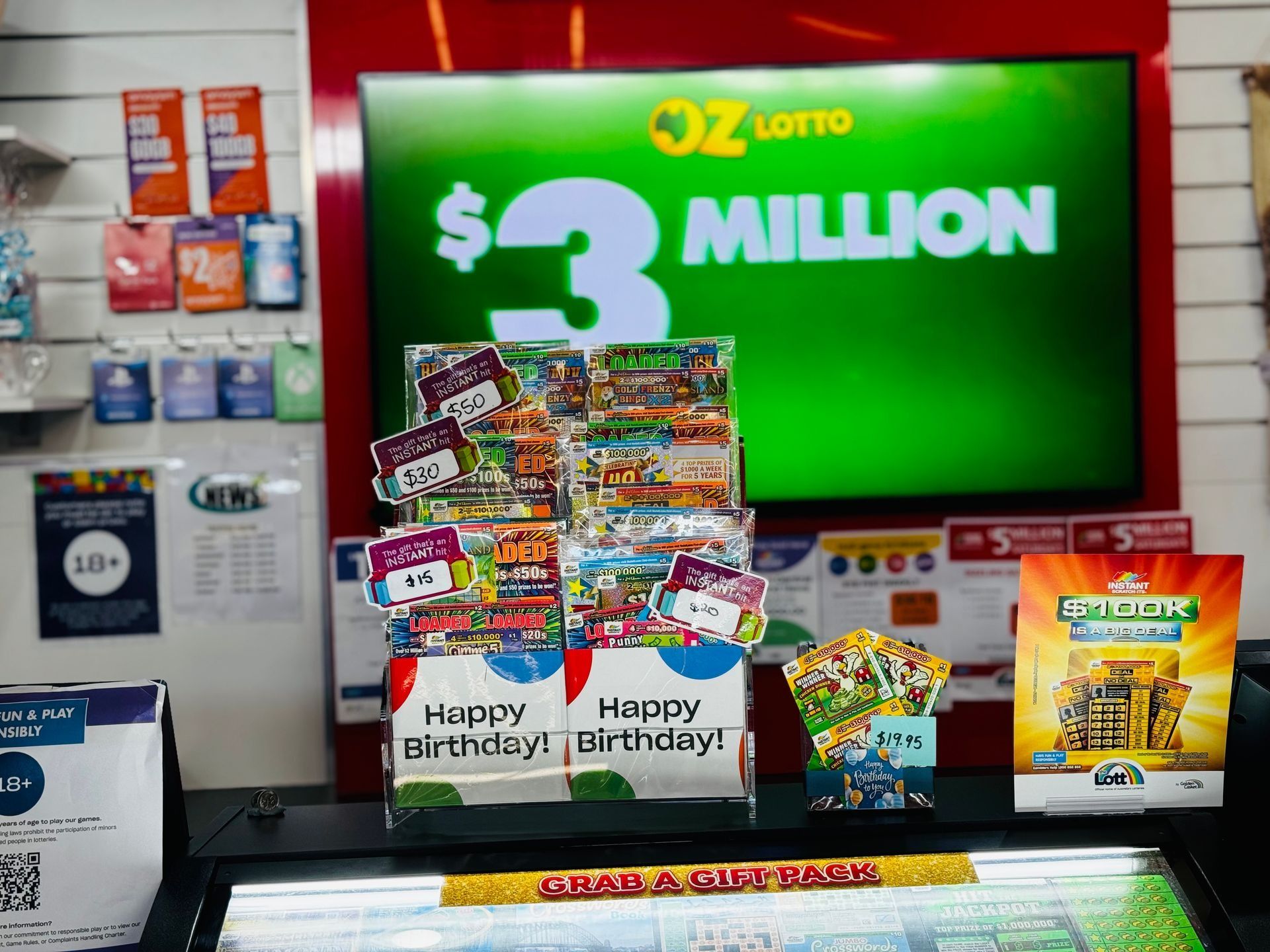Official lotto agent in Yeppoon with Scratchies and lottery tickets